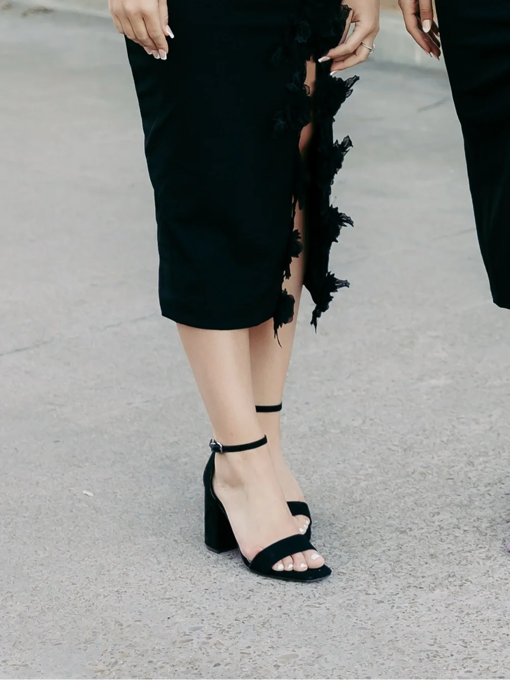 Worthington Black Suede Ankle-Strap Block Heels